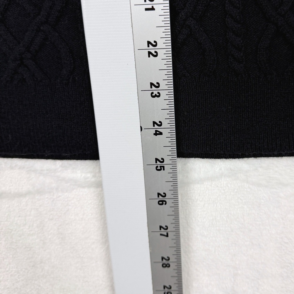 Talbots Womens Black Lambswool Blend Cable Knit Shoulder Button Sweater Large - Picture 6 of 7